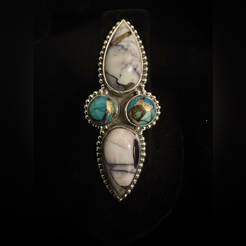 Sterling Silver and genuine Turquoise Statement Ring‎